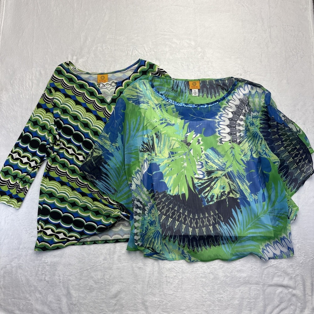 Ruby Rd. Shirt Women's XL Green, Blue Bundle of 2 Casual